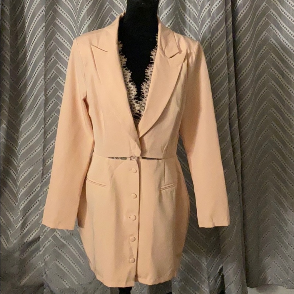 Rose pink suit dress